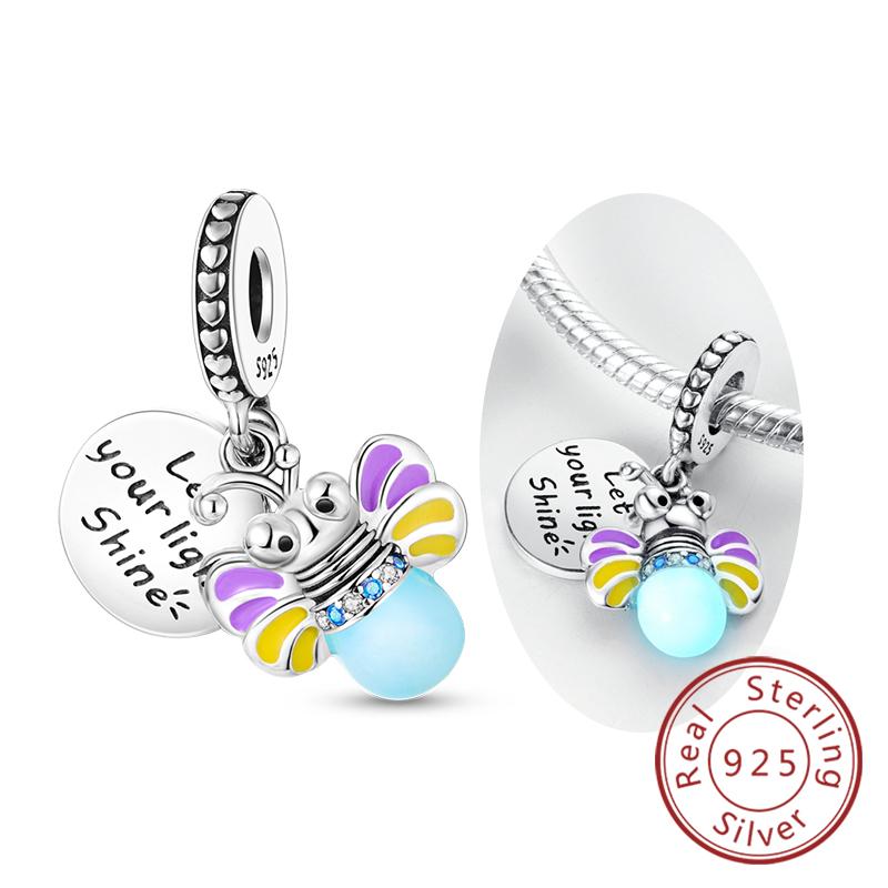 Original Charms Beads Pendan Copper Firefly Bee Butterfly Hummingbird Charm For Bracelets Charm Women Jewelry Gift