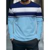 Herren Langarm-T-Shirt mit 3D-Streifendruck, bequem, atmungsaktiv und vielseitiges Herren-Oberteil
