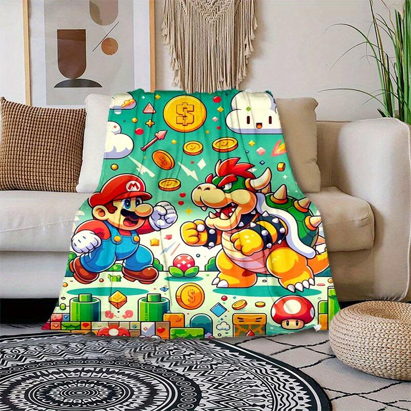 1pcSuper Mario Adventure Plush Blanket - Soft Comfortable, All-Season GiftB06015m