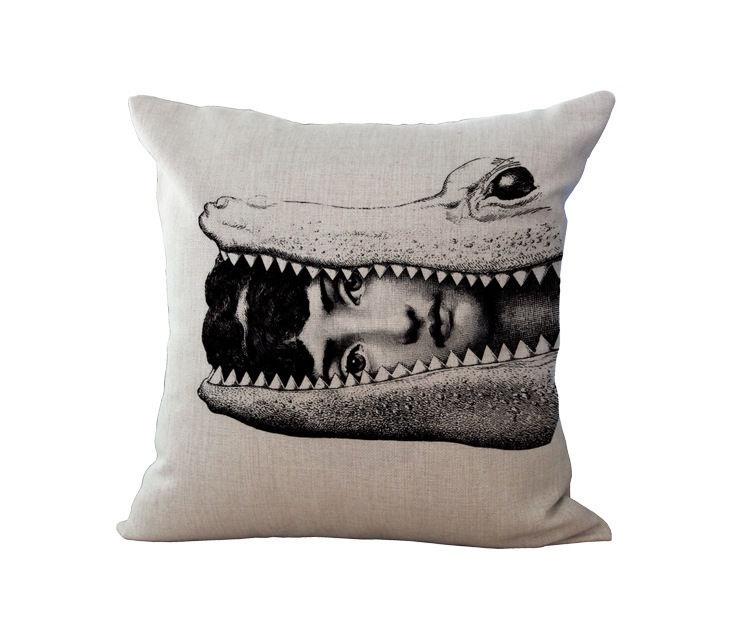 Unique Linen Vintage Piero Fornasetti Face Throw Pillow Case With Artistic Face Illustration