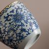 Ru Kiln Blue and White Blessed Three Talents Cover Bowl Retro Kung Fu Tea Set Household Ceramic Bubble Belt Not Hot Cup Travel Outdoor