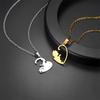 Trendy Couple Hugging and Stitching Cat Love Necklace Pendant Jewelry
