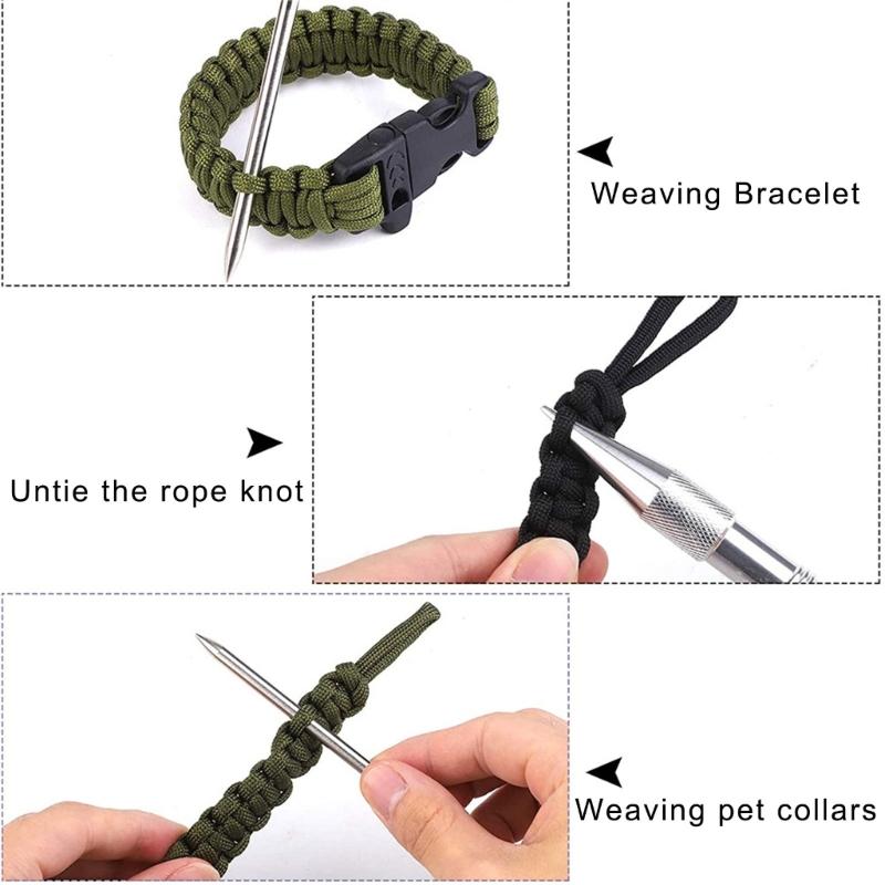 Stainless Steel Knotter Tool Set Paracord Lacing Stitching Needle Craft Maker for Leather and Paracord Crafting