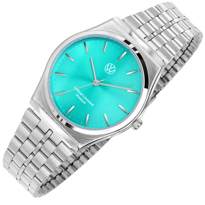 Pogseubagenwachi Volkswagen Mint Silver White Metal Wristwatch