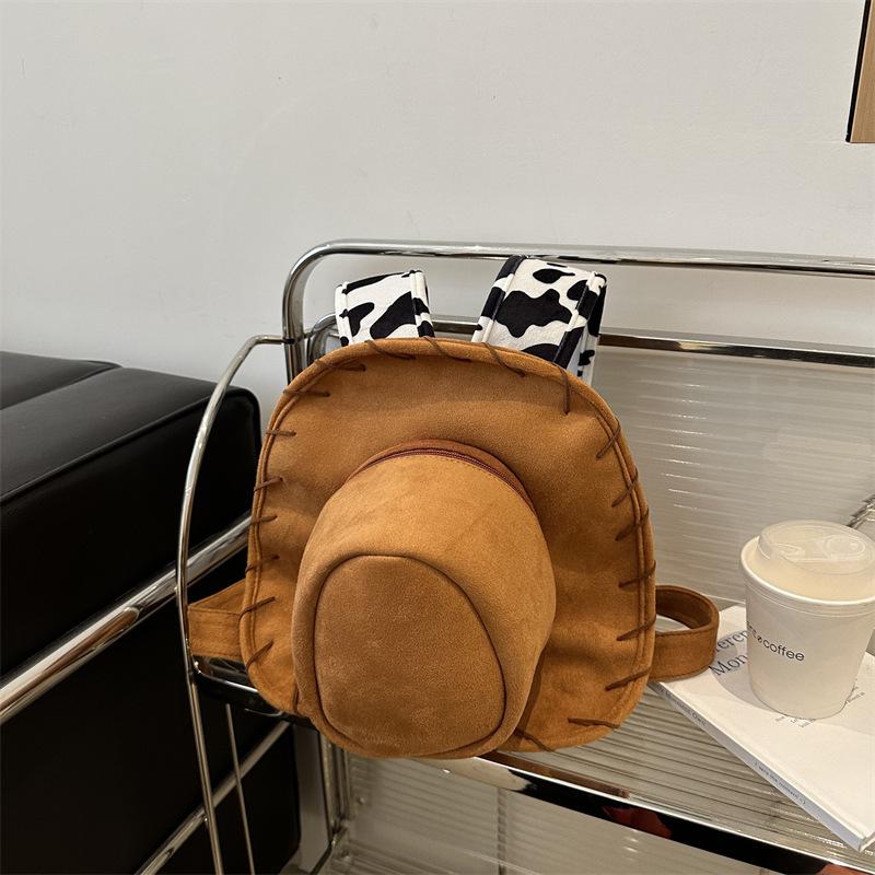 2025 autumn and winter new western denim cartoon hat backpack personalized creative backpack girl backpack