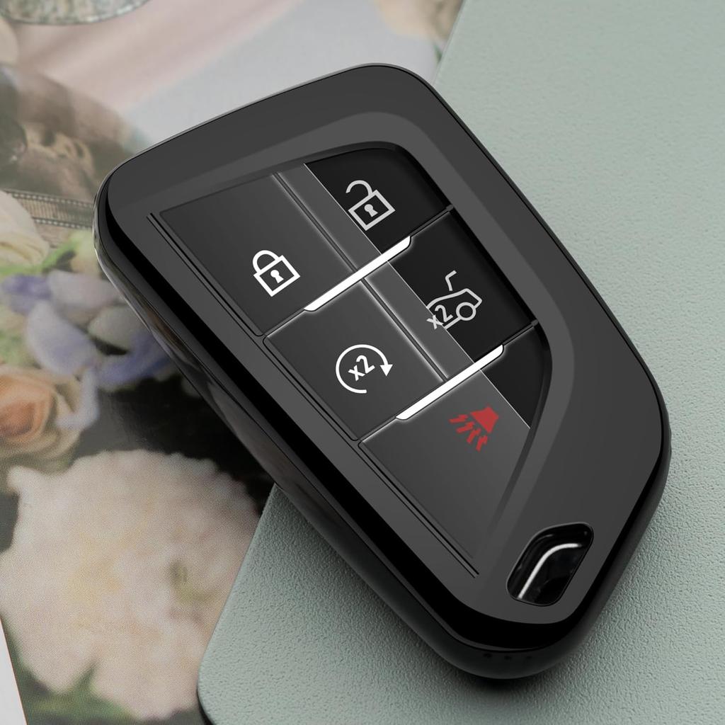Compatible with Cadillac Key Fob Cover for Cadillac Escalade CT4 V CT5 V Lyriq Optiq Vistiq -2026 Car Key Case Black Accessories