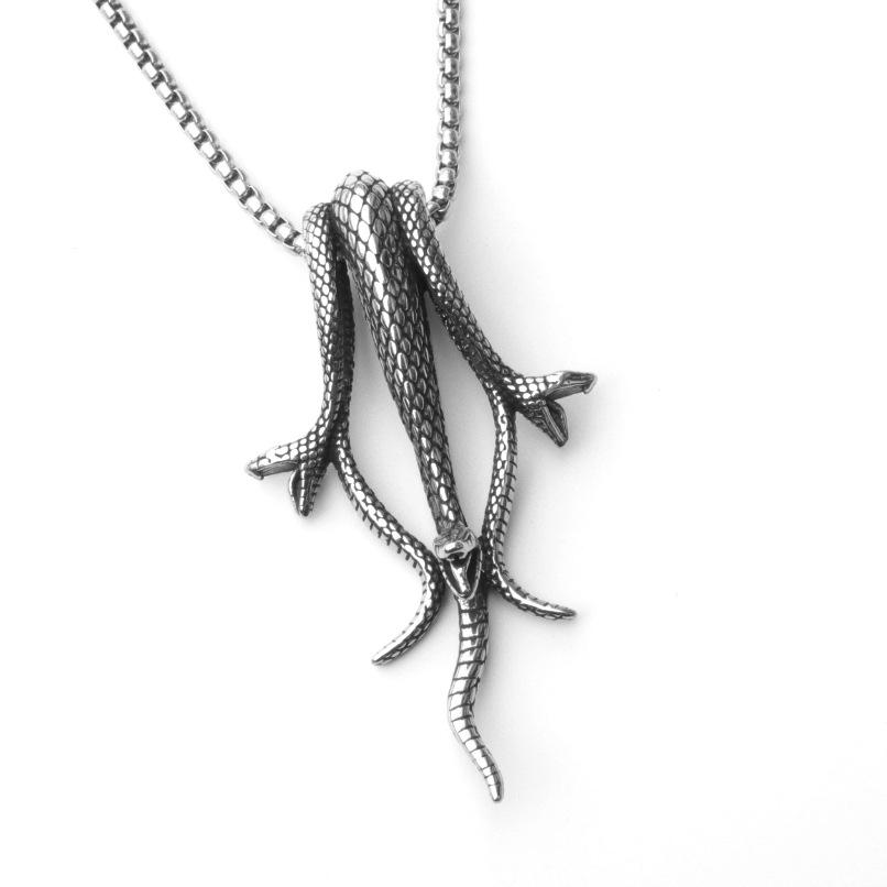 Evropsko-americký náhrdelník s lebkou a beraní hlavou: Retro Literární Pánský Démon Přívěsek z Titanové Oceli