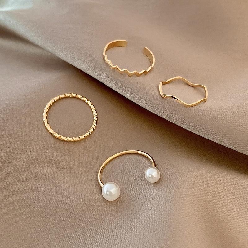 2024 Korean Fashion Trendy Women's Simple Ring Set - Chic Internet Celebrity Style