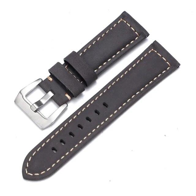 For Panerai Watch Strap Genuine Leather Band Men's Women's Original PAM111/441/312 Crazy Horse Belt 18mm 20mm 22mm 24mm 26mm Samsung Watch HUAWEI