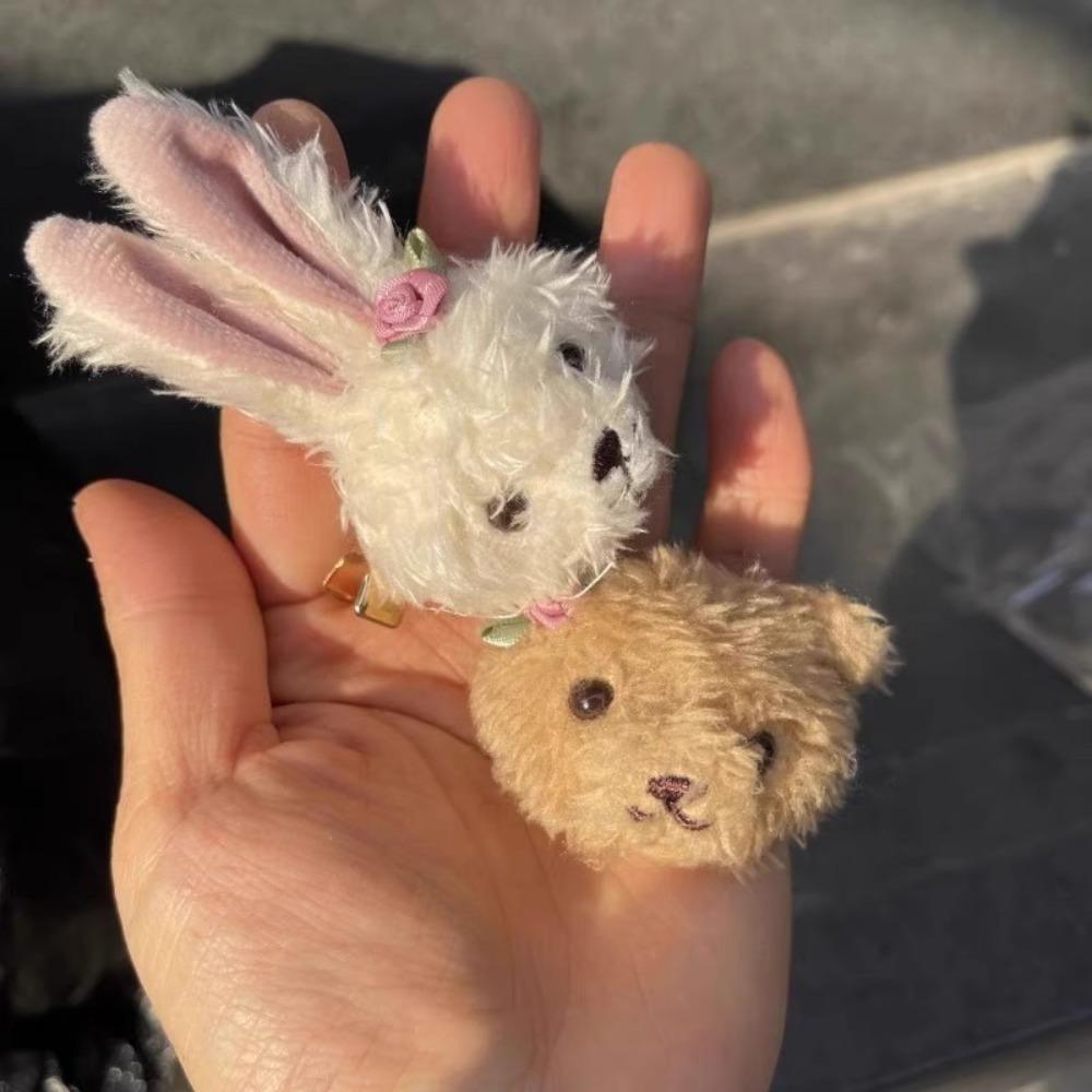 

Sweet and Cute Female Hair Accessory Furry Girl Side Hair Clip New Bunny Bear Hair Clip 02