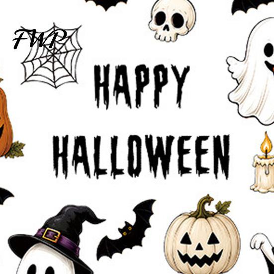 PVC Window Decal 6 Sheets Halloween Clings, Spooky Ghost Pumpkin Bat Wall Sticker Sticker, Reusable Static Glass Decals for Holiday Party Home Decor