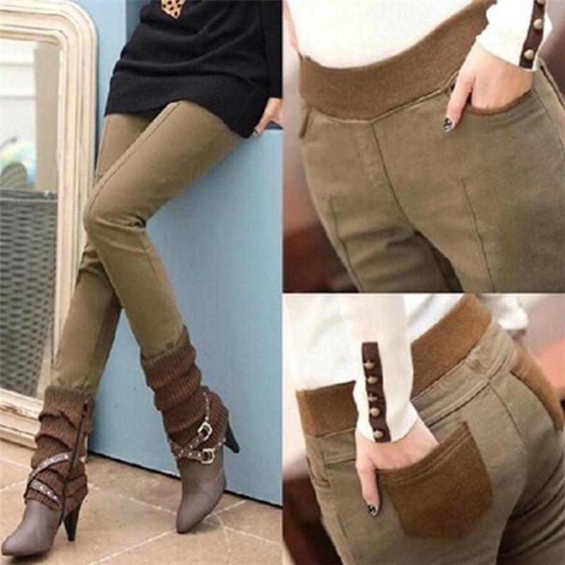 Frauen Bleistift Hosen Hohe Taille Dünne Dicke Samt Warme Winter Leggings Jeggings Legins Hosen Niedlich
