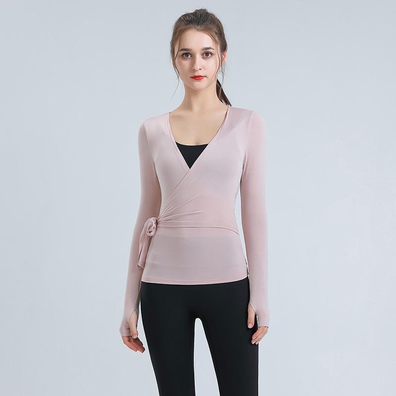 

Женский быстросохнущий топ для йоги с длинным рукавом, весна/лето 2024 Large розовый
