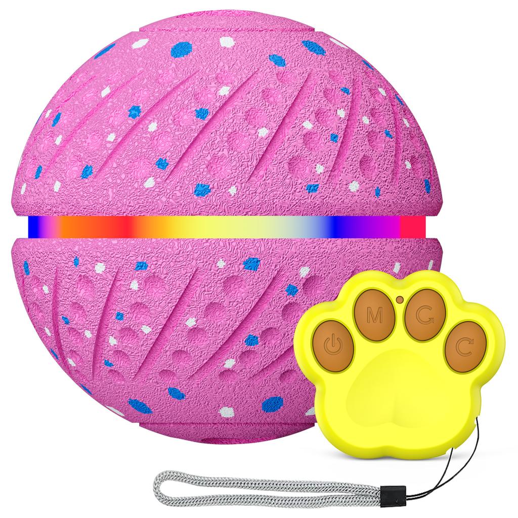 Interactive Pet Bouncy Toy Smart Interactive Remote Controlled Dog Ball with RGB Colorful Lights