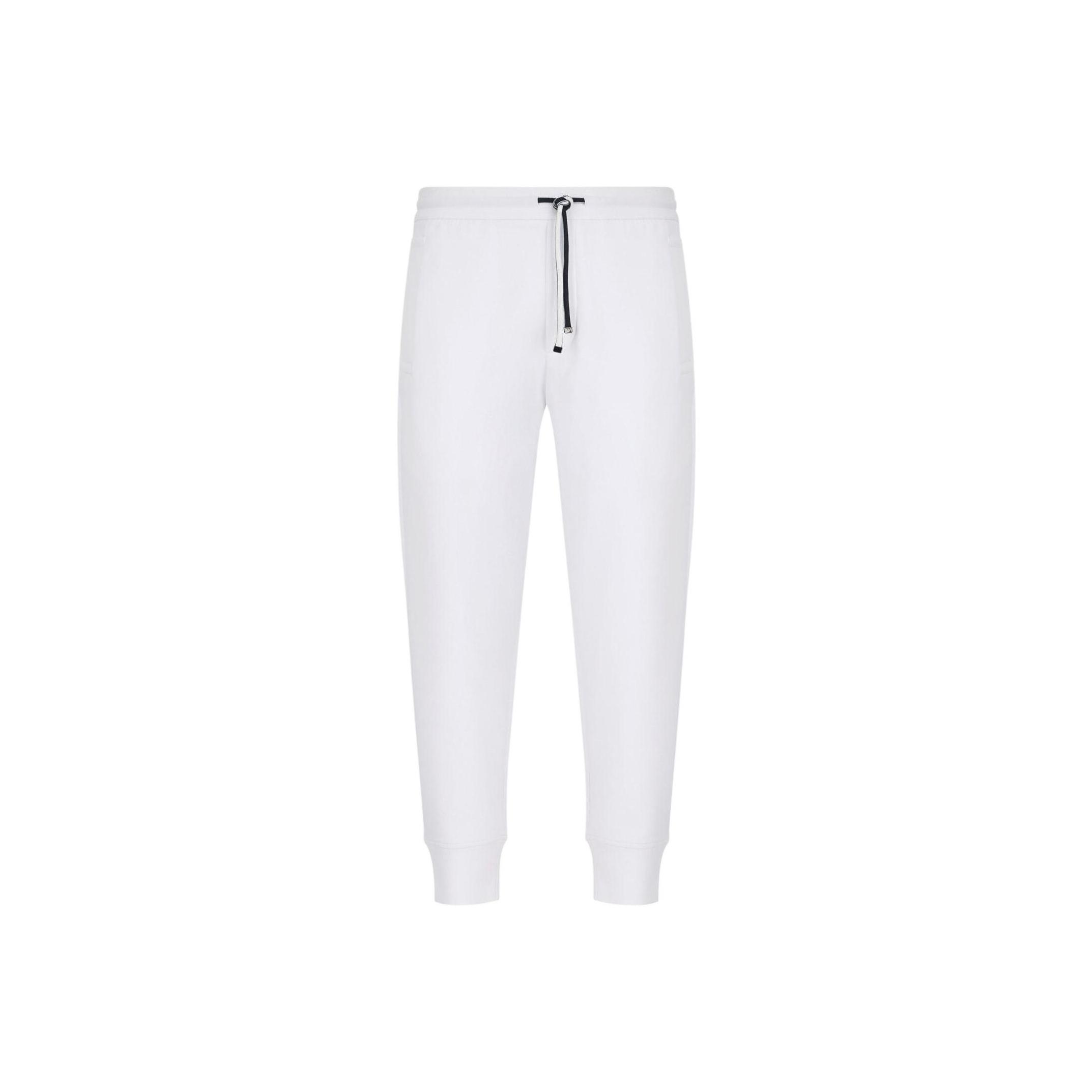 Emporio Armani Однотонные зауженные манжеты Вязаные джоггеры Мужские брюки Белый 8N1P92-1JHSZ-0100 S