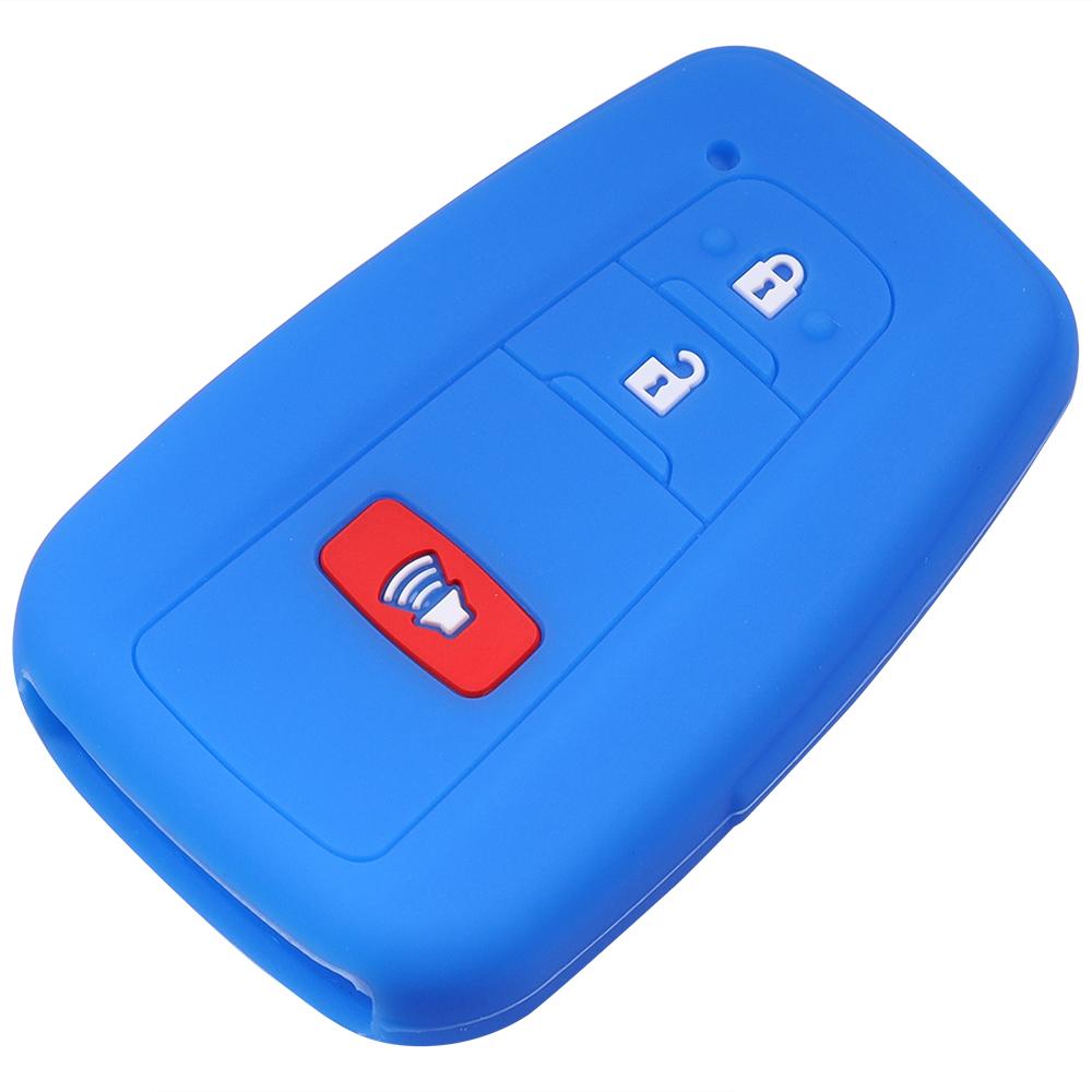 Lcyam Key Fob Cover Case 3Buttons Remote Protector Silicone Fits For Toyota Rav4 Corolla Camry Prius Avalon