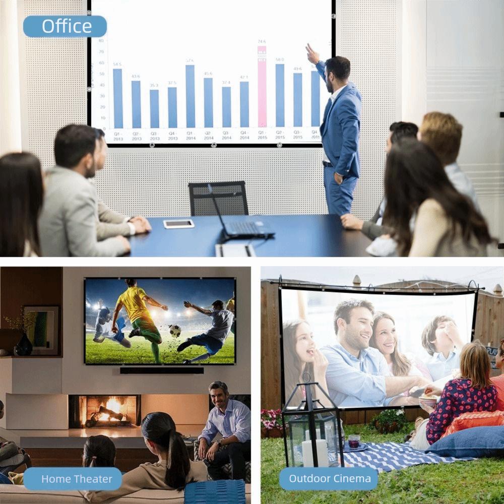 16:9 Projector Screen Video Equipments Folding Soft Screen Foldable Projection Screen  Camping