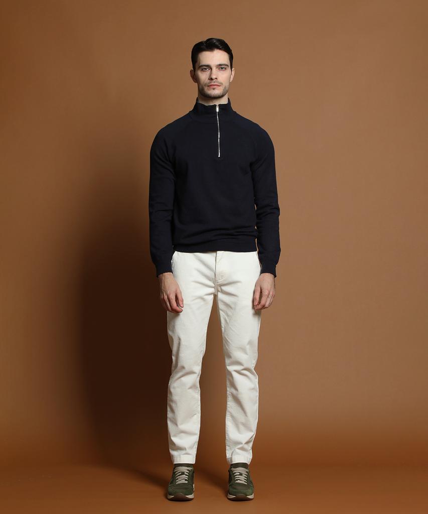 Panicale Navy Soft Side Half-Zip Knit