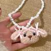 Women's Cute Puppy Pearl Plush Sweatshirt with Light Luxury Temperament Necklace - High-End Choker Fashion Accessories.