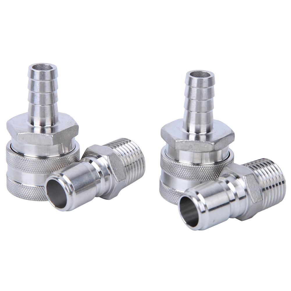 4pcs G1 2in Male Thread Stainless Steel Quick Connector Adapter for Home Brewing Beer