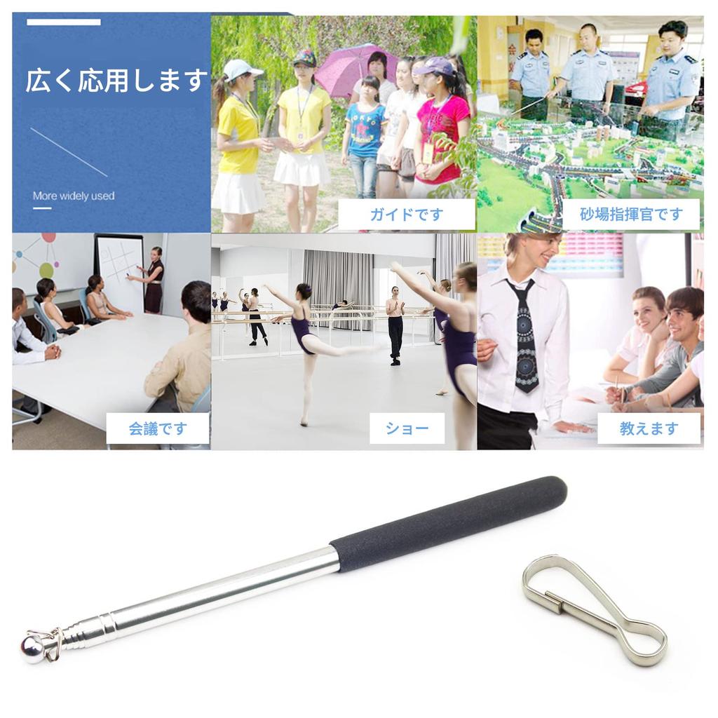 Set of 2 Telescopic Pointer with Mounting for Outdoor Educational Tour Portable Telescopic Poles, Flagpole, 120cm, Clips, Use, Pointer, Guide, Banner,