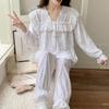 Autumn Winter Pajamas Fashion Woman Thicken Warm Pajamas Lace Ruffles Golden Velvet Pajamas Women Y2k Soft Comfortable Home Wear