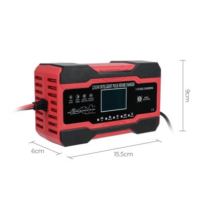 Carregador de Bateria de Carro Totalmente Automático Bateria de Chumbo-Ácido Úmida Seca Display Digital Carregador de Bateria Reparo por Pulso 12V 10A / 24V 5A