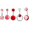 5 Teile/los Sexy Edelstahl Bauchnabel Ringe Set Zirkon Weiche Keramik Nabel