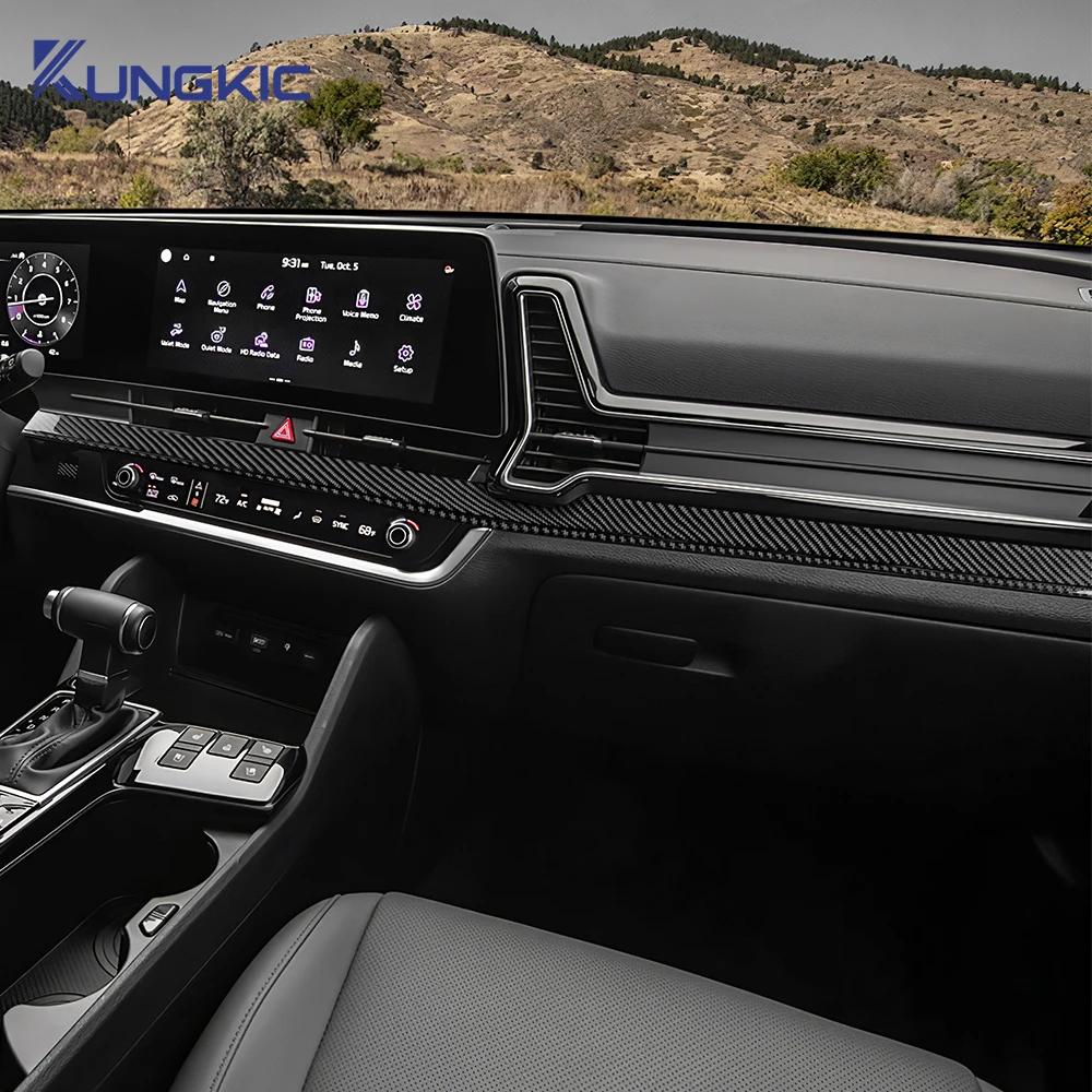 Für Kia Sportage NQ5 2022 2023 2024 2025 Echter Weicher Kohlefaser-Aufkleber LHD RHD Auto-Instrumentenleisten-Panel Innenzubehör