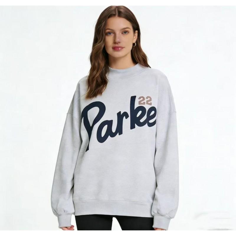 Womens Loose Fit Crewneck Sweatshirt Cotton Embroidered Casual Top Students