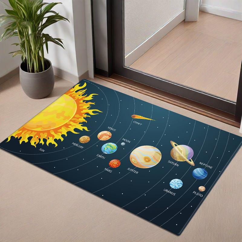

.Мультяшный 3D-коврик с изображением планет и вселенной, ультрамягкий впитывающий коврик с эффектом памяти для кухни, спальни, туалета, ванной комнаты 40x60cm