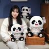 Cute And Huggable Panda Plush Doll Snuggly Stuffed Animal In Pink And Beige Colors
