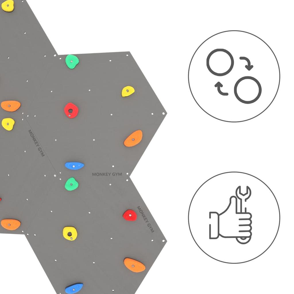 Climbing Wall Cube 1 Grey - Coloured Grips