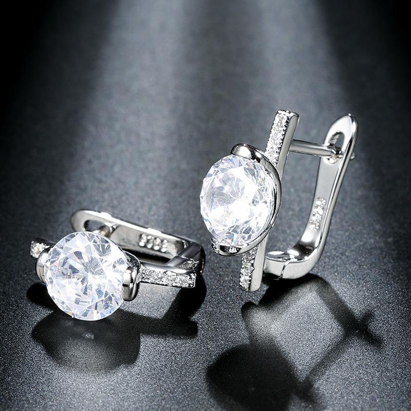 

Simple earrings temperament crystal zircon earrings versatile atmospheric fashion earrings