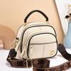 Versatile Crossbody Bag for Women Multi-zipper Shoulder Bag with Adjustable Wide Shoulder Strap PU Leather Square Handbags