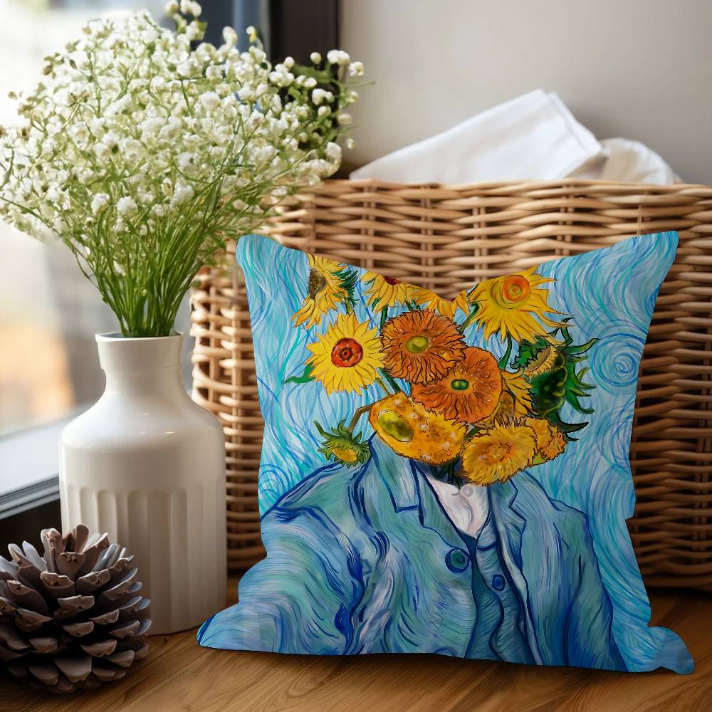 V-Van G-Gogh Pillow Anime Pillow Sofa Bed Head Pillow Cover Cushion Cover 45x45 Cm Fashion