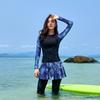 Womens Full Coverage UV Protection Rash Guard Set Long Sleeve Pants Swimsuit Snorkeling Surfing Swimming