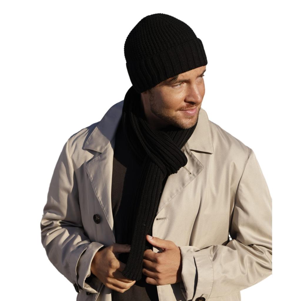 Kamea Dakar Men' Set (Hat + Scarf), Black
