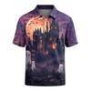 Herren Halloween Kurzarm T-Shirt Lockerer Schnitt Lässig für Feiertagsparty Feiern