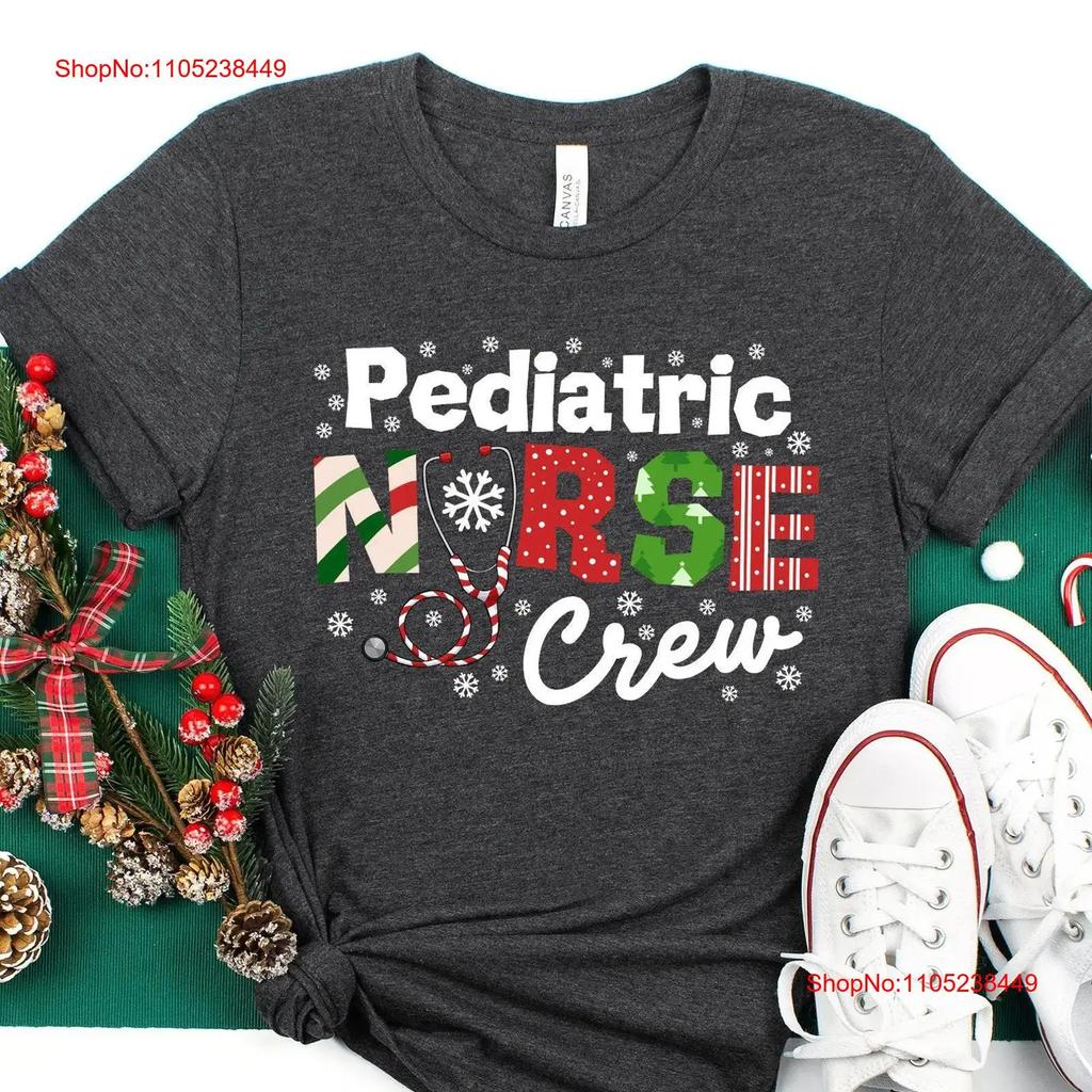 Pediatric Nurse Crew Christmas Pediatrician T Shirt Nursing Staff Sweat Med Doctor Assistant Practitioner Student Vintage