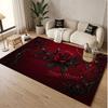 Skull Gothic Theme Soft Crystal Velvet Rug Custom Name & Text Print Non Slip Floor Rug for Bedroom Living Room