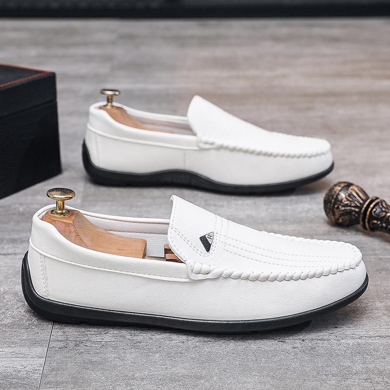 

Мужская обувь 2025 новая повседневная одинарная обувь закрывает ноги мягкая подошва мужская кожаная обувь ленивая на одном педале повседневная мужская обувь Doudou 44