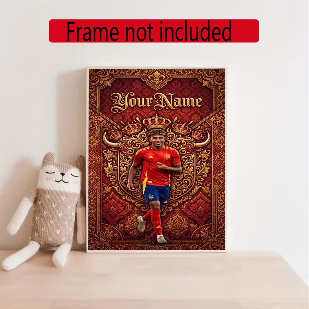 Lamin Yamal Customize Your Name Diamond Painting Round Diamond Rhinestones Mosaic Diamond Embroidery Wall Paintings Rhinestones Gift Frameless