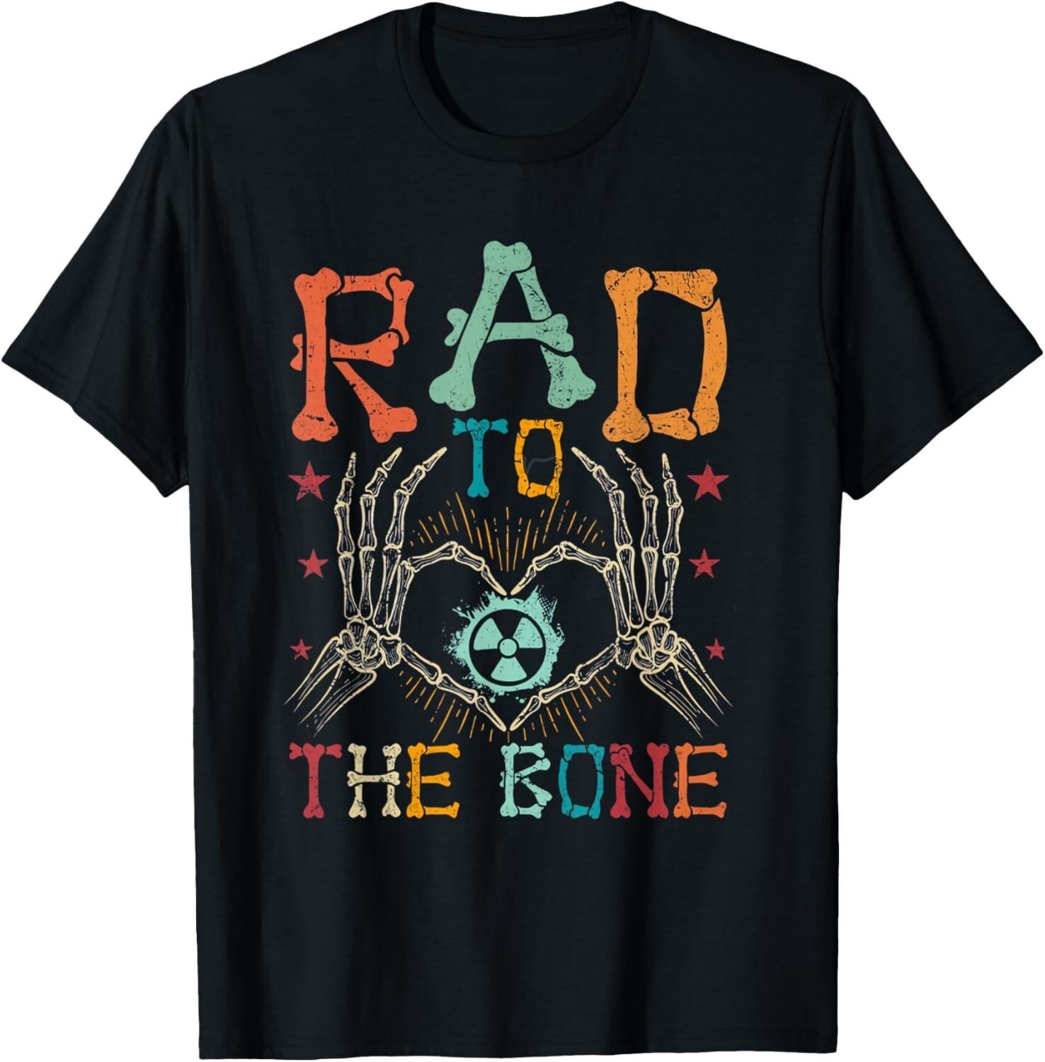 Women Rad To The Bone Skeleton Hand Retro Xray Tech Rad Tech Gift Unisex T-Shirt S разноцветный