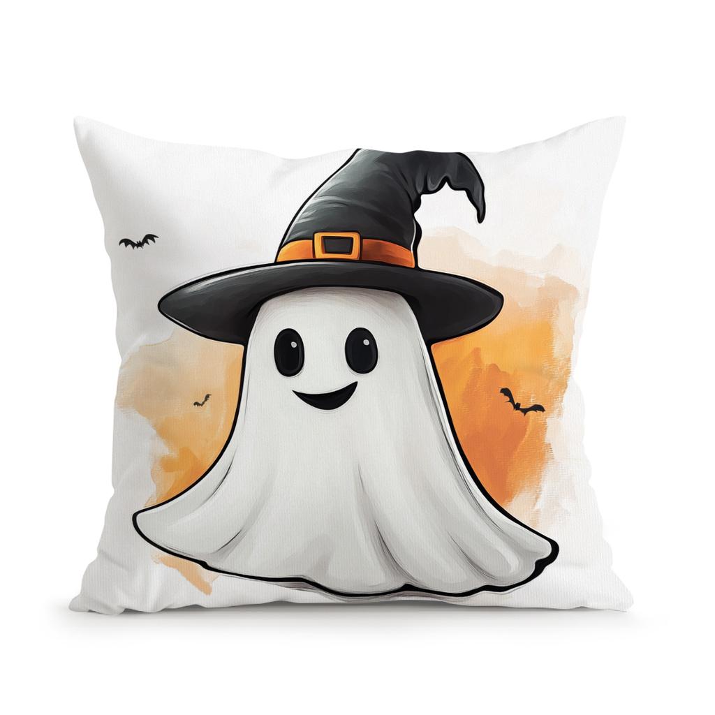 Halloween Cute Ghost Pillowcase Printed Polyester 45X45Cm Throw Pillowcover Decorative Sofa Cushion Pillowslip Home Decor