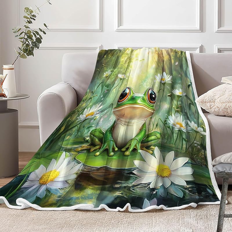 Bear Throw Blanket, Cabin Deer Art Forest Vintage Cozy Warm Super Soft Flannel Blankets for Couch Sofa Bed, Fleece Camping Blanket for Camper Outdoor