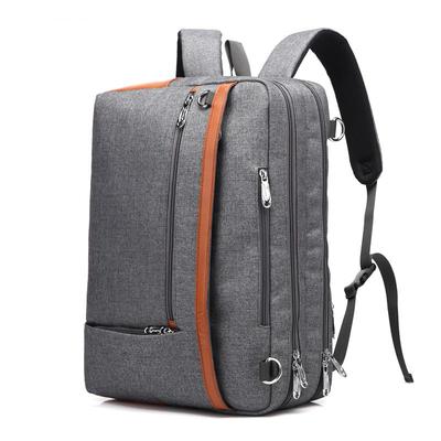 Men Backpacks Nylon/Canvas Male Backpack &Shoulder Bag& Messenger Bag& Handbag 15.6/17.3 Inch Black/Gray CB-5506