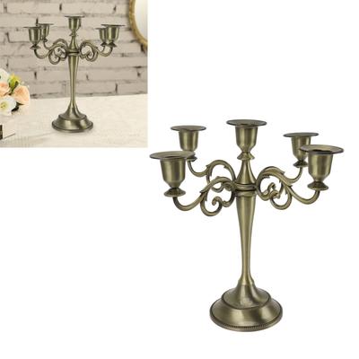 5 Arm Candlestick Holder Iron Retro Decorative Candle Holder Centerpiece for Home  