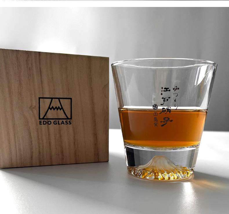 Japanischer Mount Fuji Glasbecher: Kreativer Becher mit Schneekappe für Tee, Milch, Whiskey oder Bier