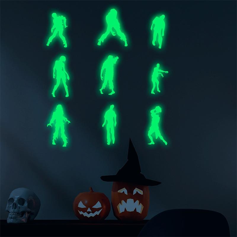 Halloween New Luminous Wall Sticker for Kids Room Bedroom Home Decoration Glow In The Dark Moon Decal Fluorescent Stickers